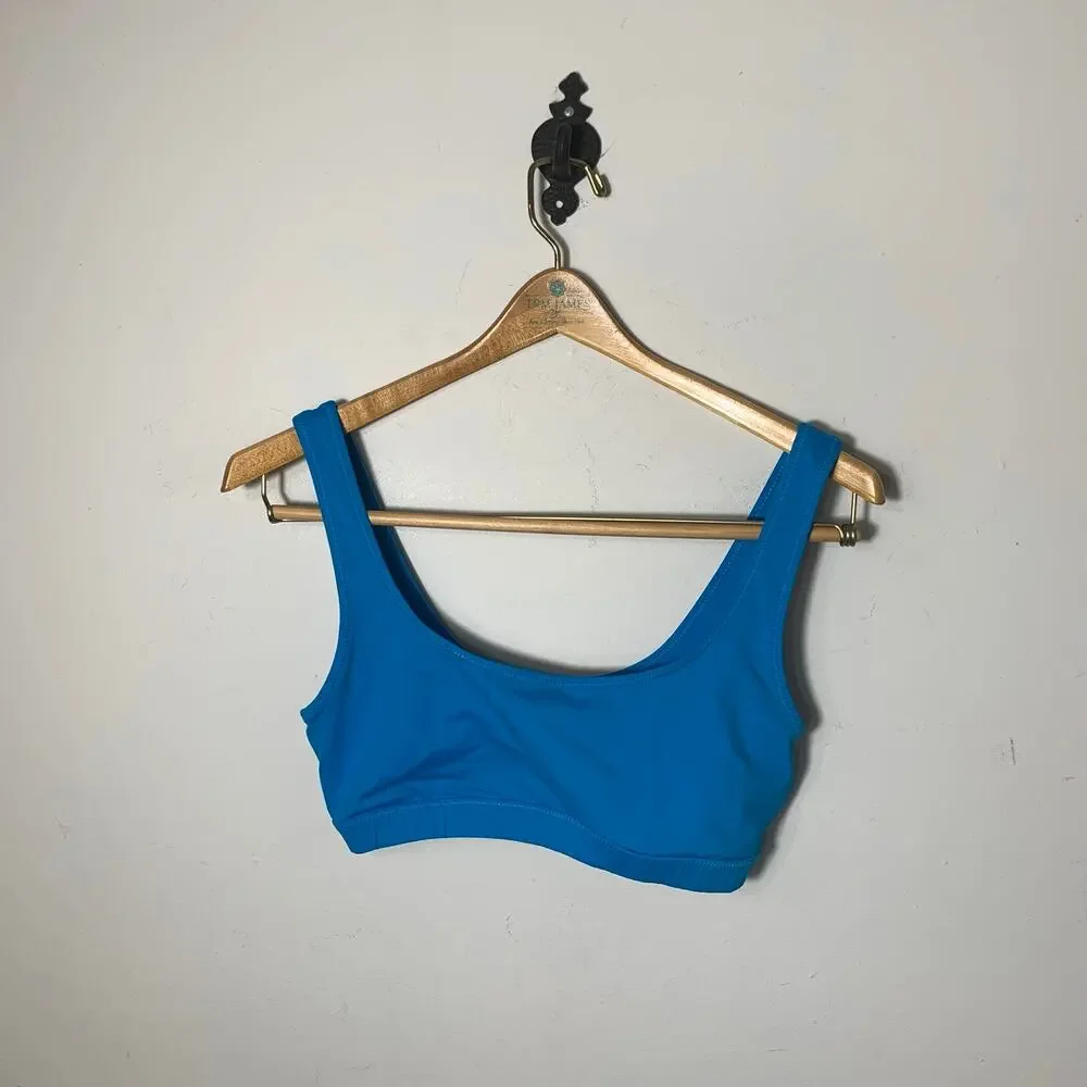 Womens Skims Recycled Swim Tank Bikini Top Only Turquoise Size M EUC!